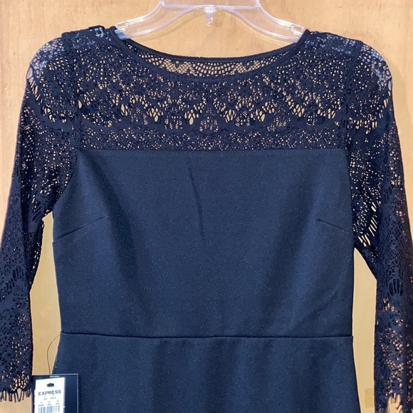 Express black dress with lace back size 4. NWT - Picture 5 of 7